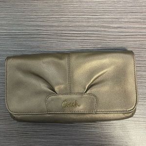 Vintage metallic Coach wristlet